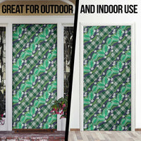 Polynesian Monstera Tiare Floral Door Cover Forest Green Tropical Plaid LT01 - Polynesian Pride