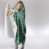 Polynesian Monstera Tiare Floral Hooded Blanket Forest Green Tropical Plaid LT01 - Polynesian Pride