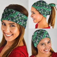 Polynesian Monstera Tiare Floral Neck Gaiter Forest Green Tropical Plaid - Polynesian Pride