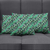 Polynesian Monstera Tiare Floral Pillow Cover Forest Green Tropical Plaid - Polynesian Pride