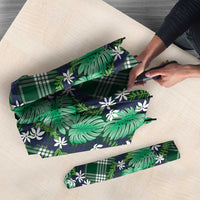 Polynesian Monstera Tiare Floral Umbrella Forest Green Tropical Plaid LT01 - Polynesian Pride