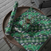 Polynesian Monstera Tiare Floral Wrapping Paper Forest Green Tropical Plaid LT01 - Polynesian Pride