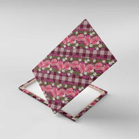 Polynesian Monstera Tiare Floral Canvas Wall Art Fuchsia Tropical Plaid LT01 With Frame Pink - Polynesian Pride