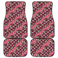 Polynesian Monstera Tiare Floral Car Mats Fuchsia Tropical Plaid LT01 - Polynesian Pride