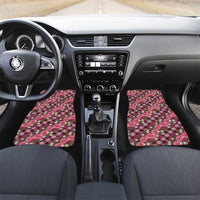 Polynesian Monstera Tiare Floral Car Mats Fuchsia Tropical Plaid LT01 Set 2pcs - Front Pink - Polynesian Pride
