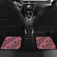 Polynesian Monstera Tiare Floral Car Mats Fuchsia Tropical Plaid LT01 Set 2pcs - Back Pink - Polynesian Pride