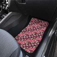 Polynesian Monstera Tiare Floral Car Mats Fuchsia Tropical Plaid LT01 - Polynesian Pride