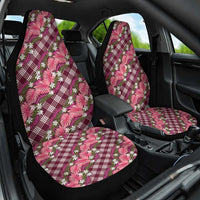 Polynesian Monstera Tiare Floral Car Seat Cover Fuchsia Tropical Plaid LT01 One Size Pink - Polynesian Pride