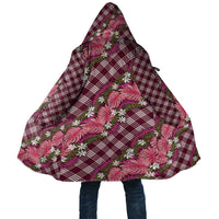 Polynesian Monstera Tiare Floral Cloak Fuchsia Tropical Plaid LT01 Unisex Pink - Polynesian Pride