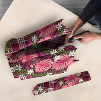 Polynesian Monstera Tiare Floral Umbrella Fuchsia Tropical Plaid LT01 - Polynesian Pride