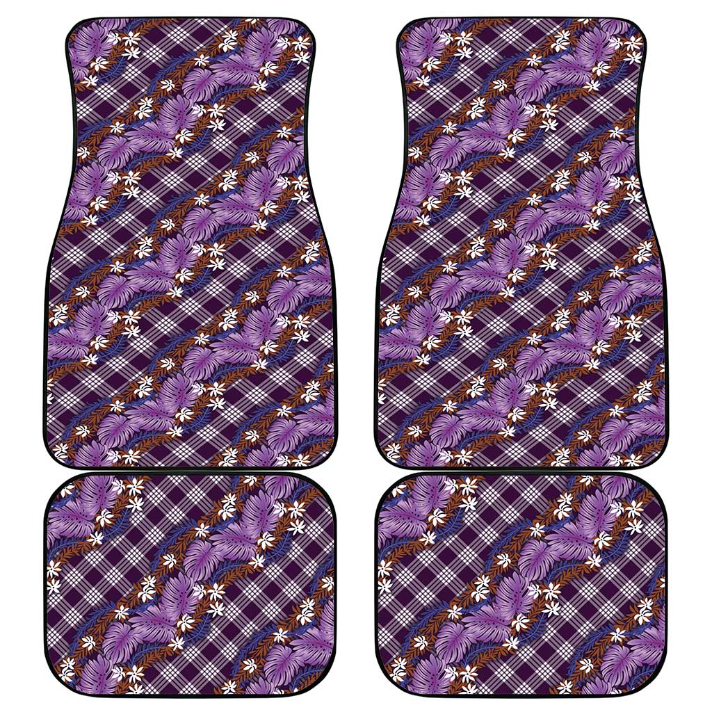 Polynesian Monstera Tiare Floral Car Mats Lavender Tropical Plaid LT01 - Polynesian Pride