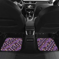 Polynesian Monstera Tiare Floral Car Mats Lavender Tropical Plaid LT01 Set 2pcs - Back Purple - Polynesian Pride