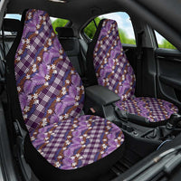 Polynesian Monstera Tiare Floral Car Seat Cover Lavender Tropical Plaid LT01 One Size Purple - Polynesian Pride