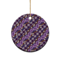 Polynesian Monstera Tiare Floral Ceramic Ornament Lavender Tropical Plaid LT01 - Polynesian Pride