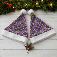 Polynesian Monstera Tiare Floral Christmas Santa Hat Lavender Tropical Plaid LT01 - Polynesian Pride