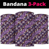 Polynesian Monstera Tiare Floral Neck Gaiter Lavender Tropical Plaid LT01 package One Size: 25*50cm Purple - Polynesian Pride