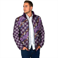 Polynesian Monstera Tiare Floral Padded Jacket Lavender Tropical Plaid LT01 - Polynesian Pride