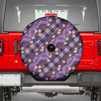 Polynesian Monstera Tiare Floral Spare Tire Cover Lavender Tropical Plaid - Polynesian Pride