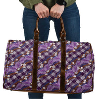 Polynesian Monstera Tiare Floral Travel Bag Lavender Tropical Plaid - Polynesian Pride