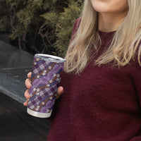 Polynesian Monstera Tiare Floral Tumbler Cup Lavender Tropical Plaid LT01 - Polynesian Pride