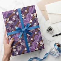 Polynesian Monstera Tiare Floral Wrapping Paper Lavender Tropical Plaid LT01 - Polynesian Pride