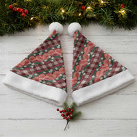 Polynesian Monstera Tiare Floral Christmas Santa Hat Burgundy Tropical Plaid LT01 - Polynesian Pride