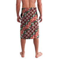 Polynesian Monstera Tiare Floral Lavalava Burgundy Tropical Plaid - Polynesian Pride