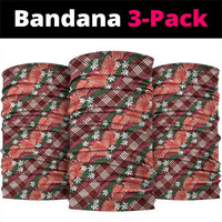 Polynesian Monstera Tiare Floral Neck Gaiter Burgundy Tropical Plaid LT01 package One Size: 25*50cm Red - Polynesian Pride