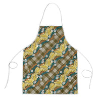 Polynesian Monstera Tiare Floral Apron Yellow Tropical Plaid LT01 Yellow - Polynesian Pride