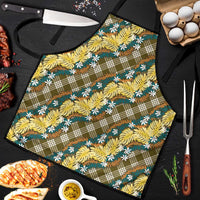 Polynesian Monstera Tiare Floral Apron Yellow Tropical Plaid LT01 Yellow - Polynesian Pride
