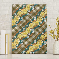 Polynesian Monstera Tiare Floral Canvas Wall Art Yellow Tropical Plaid LT01 Without Frame Yellow - Polynesian Pride