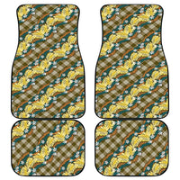 Polynesian Monstera Tiare Floral Car Mats Yellow Tropical Plaid LT01 - Polynesian Pride