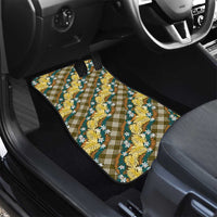 Polynesian Monstera Tiare Floral Car Mats Yellow Tropical Plaid LT01 - Polynesian Pride