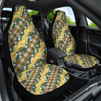 Polynesian Monstera Tiare Floral Car Seat Cover Yellow Tropical Plaid LT01 One Size Yellow - Polynesian Pride