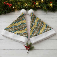Polynesian Monstera Tiare Floral Christmas Santa Hat Yellow Tropical Plaid LT01 - Polynesian Pride