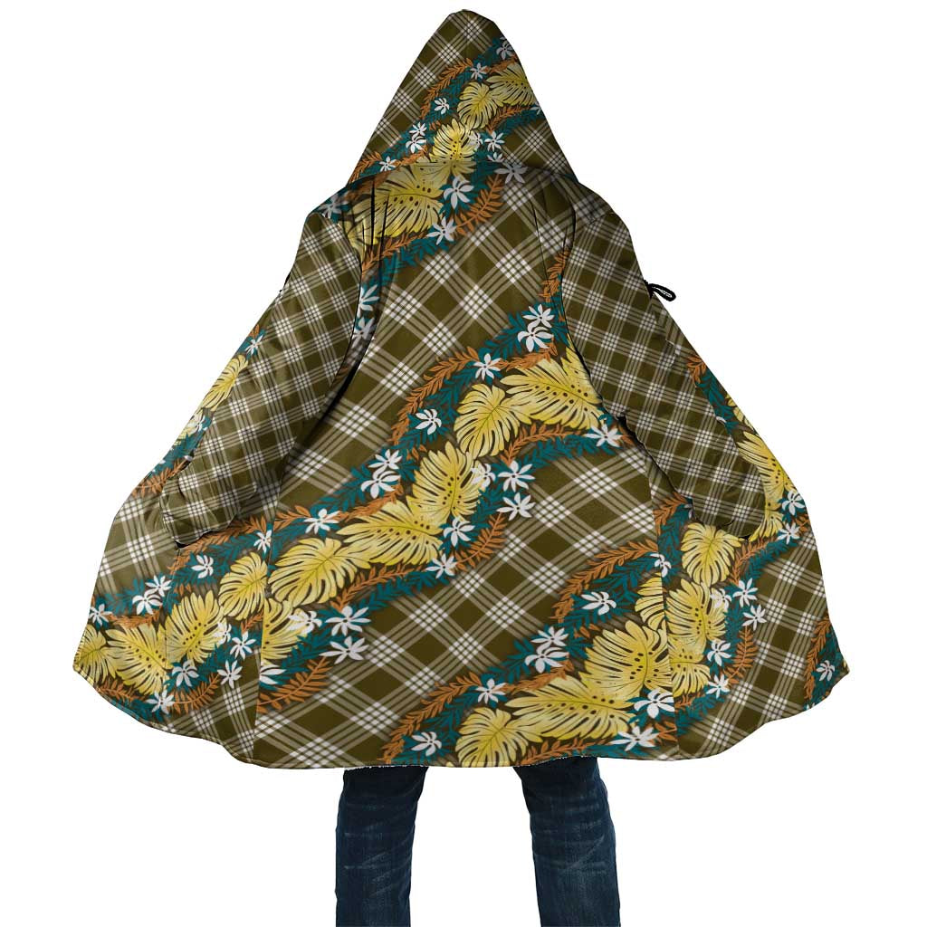 Polynesian Monstera Tiare Floral Cloak Yellow Tropical Plaid LT01 Unisex Yellow - Polynesian Pride