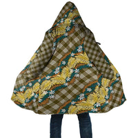 Polynesian Monstera Tiare Floral Cloak Yellow Tropical Plaid LT01 Unisex Yellow - Polynesian Pride