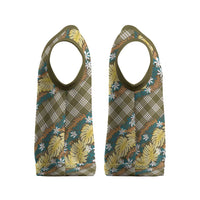 Polynesian Monstera Tiare Floral Christmas Knitted V-Neck Vest Yellow Tropical Plaid LT01 - Polynesian Pride
