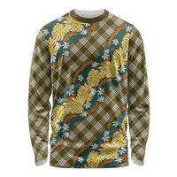 Polynesian Monstera Tiare Floral Long Sleeve Shirt Yellow Tropical Plaid LT01 Unisex Yellow - Polynesian Pride