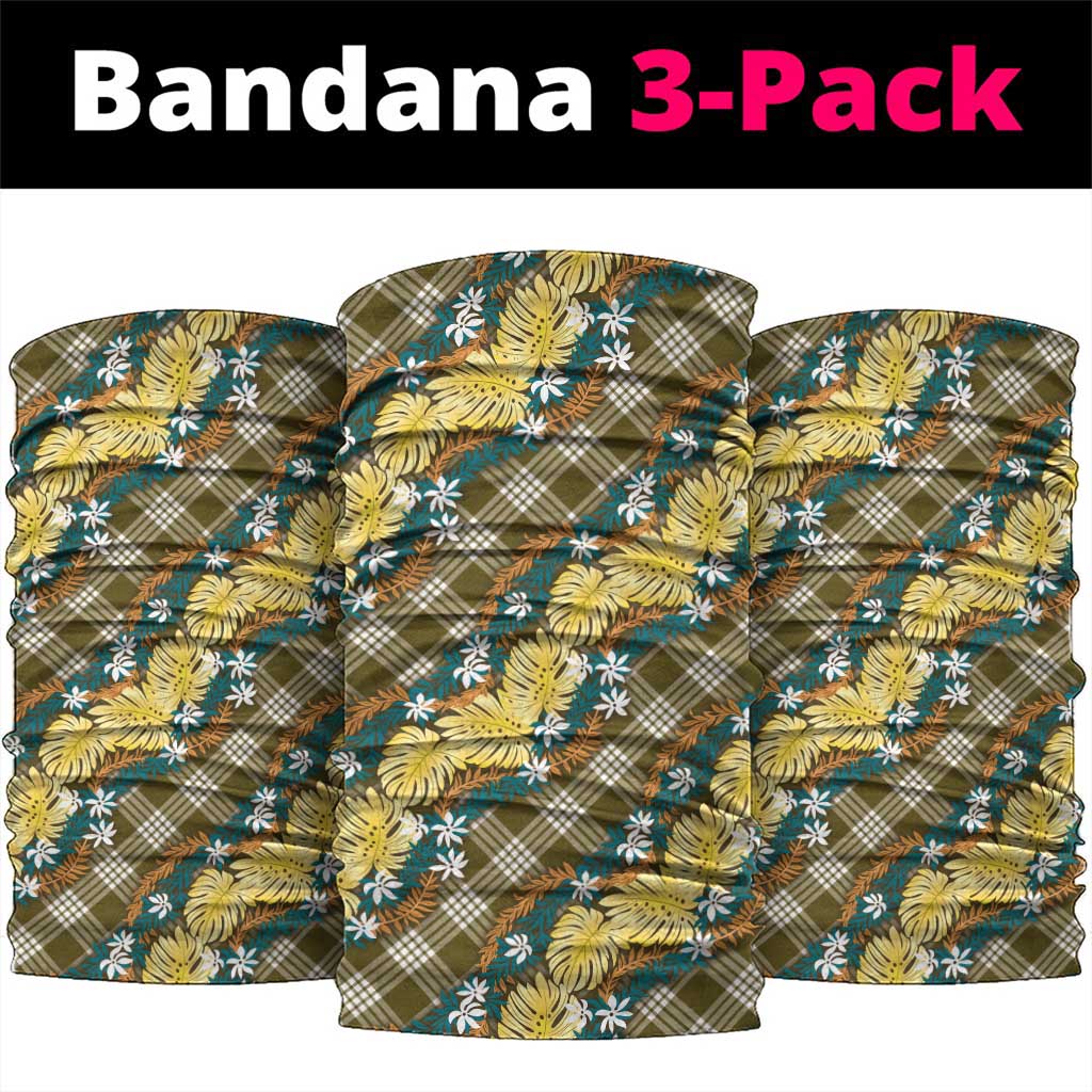 Polynesian Monstera Tiare Floral Neck Gaiter Yellow Tropical Plaid LT01 package One Size: 25*50cm Yellow - Polynesian Pride