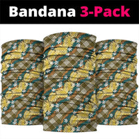 Polynesian Monstera Tiare Floral Neck Gaiter Yellow Tropical Plaid LT01 package One Size: 25*50cm Yellow - Polynesian Pride