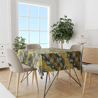 Polynesian Monstera Tiare Floral Tablecloth Yellow Tropical Plaid LT01 - Polynesian Pride