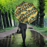 Polynesian Monstera Tiare Floral Umbrella Yellow Tropical Plaid LT01 - Polynesian Pride