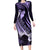 Polynesian Women Day 2024 Family Matching Long Sleeve Bodycon Dress and Hawaiian Shirt Hibiscus Girl Tribal LT01 Mom's Dress Purple - Polynesian Pride