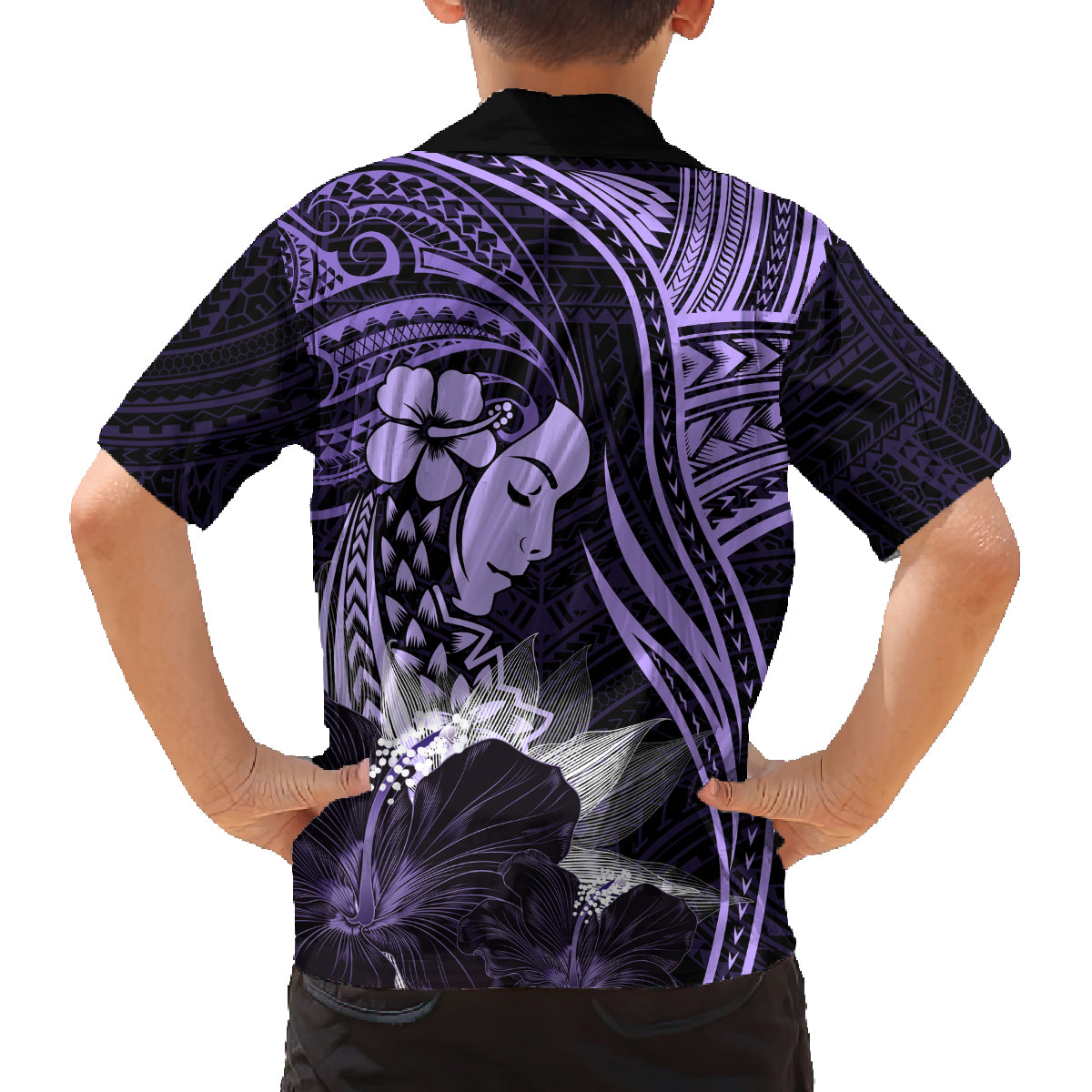 Polynesian Women Day 2024 Family Matching Off Shoulder Short Dress and Hawaiian Shirt Hibiscus Girl Tribal LT01 - Polynesian Pride