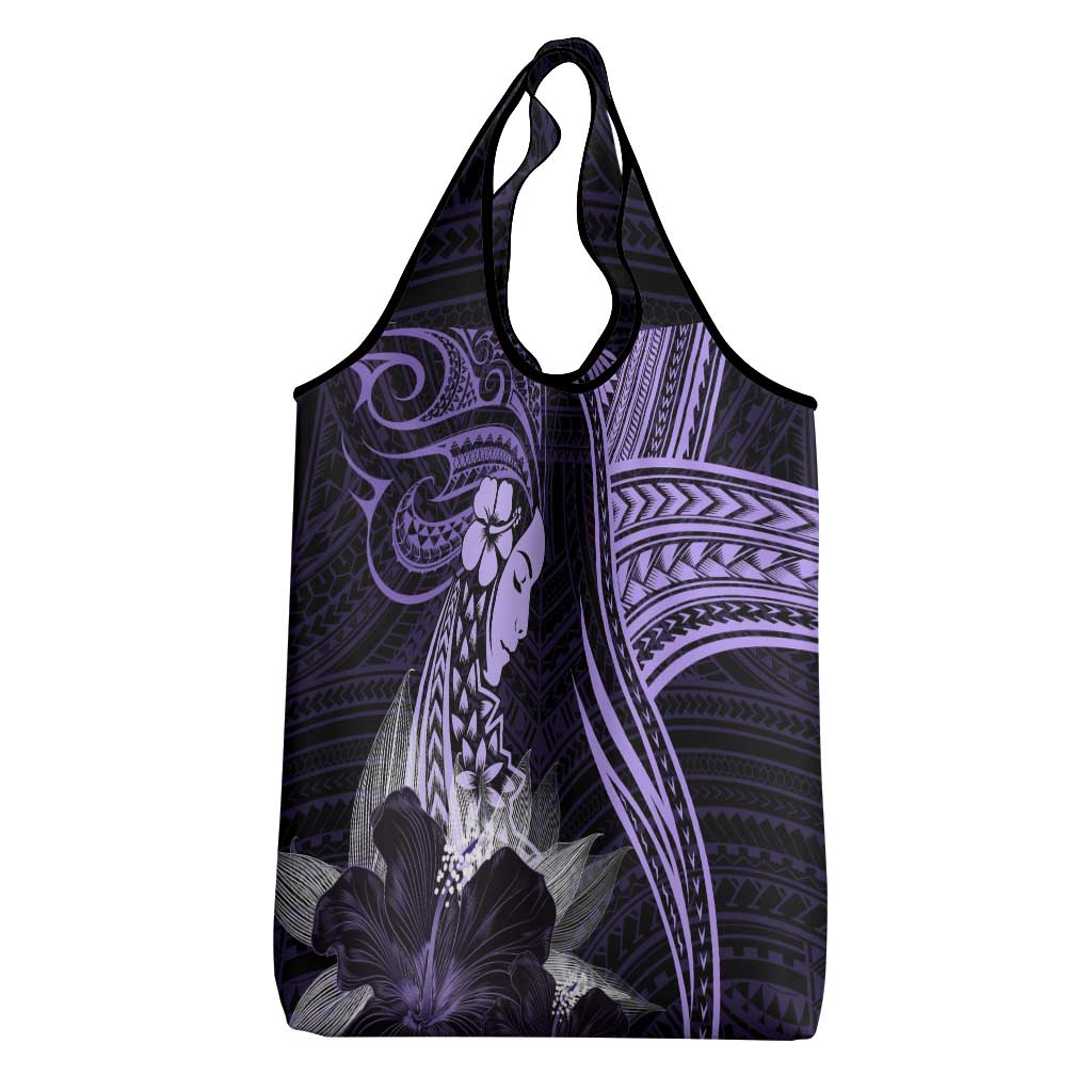 Polynesian Women Day 2024 Grocery Bag Hibiscus Girl Tribal LT01 - Polynesian Pride
