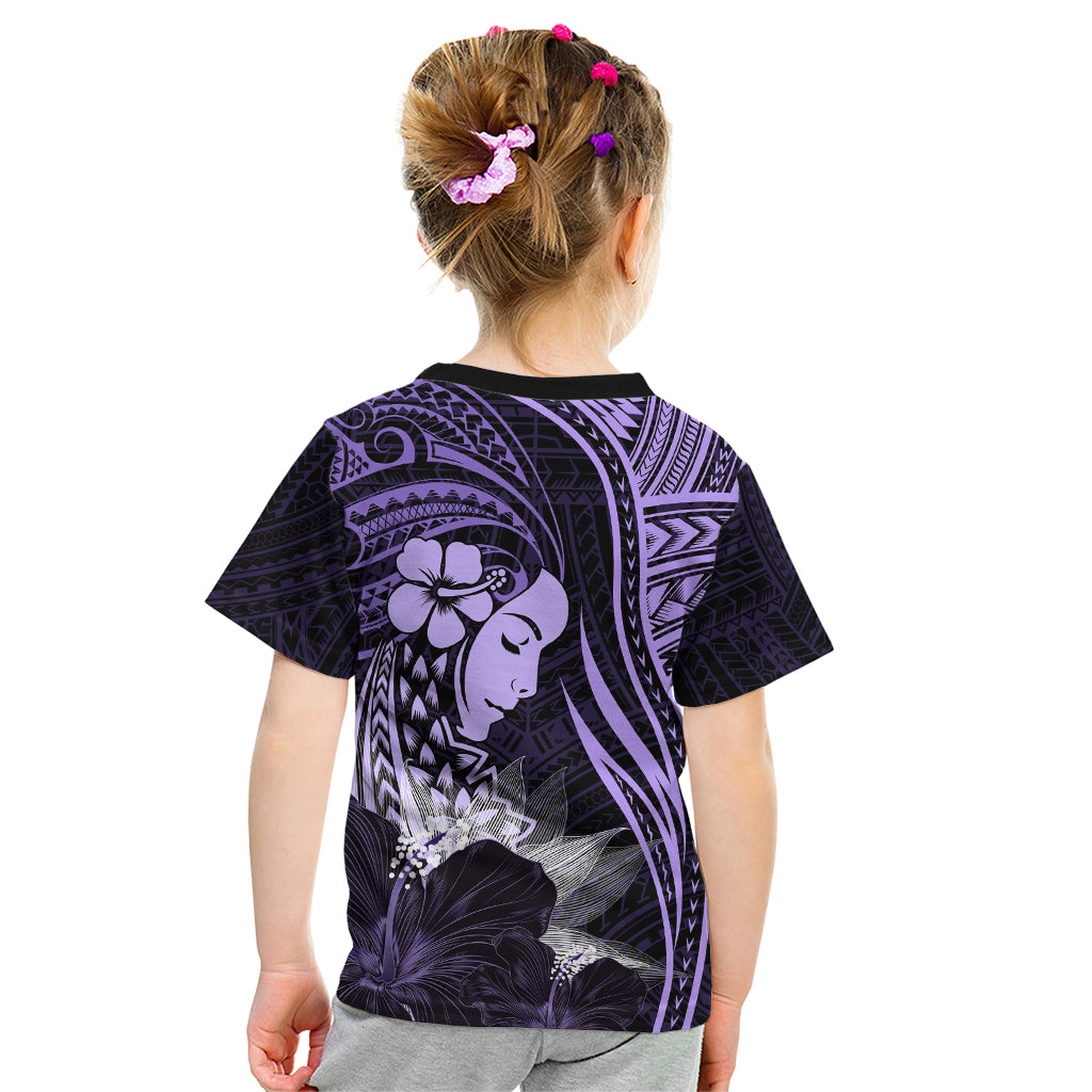 Polynesian Women Day 2024 Kid T Shirt Hibiscus Girl Tribal LT01 - Polynesian Pride