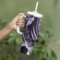 Polynesian Women Day 2024 Tumbler With Handle Hibiscus Girl Tribal LT01 - Polynesian Pride