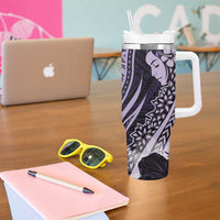 Polynesian Women Day 2024 Tumbler With Handle Hibiscus Girl Tribal LT01 - Polynesian Pride