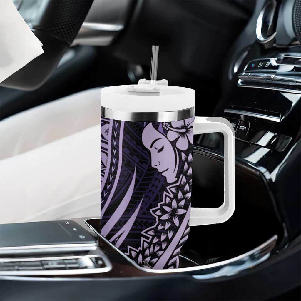 Polynesian Women Day 2024 Tumbler With Handle Hibiscus Girl Tribal LT01 - Polynesian Pride